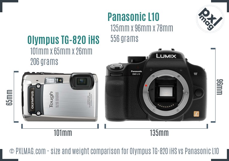 Olympus TG-820 iHS vs Panasonic L10 size comparison Olympus TG-820 iHS vs Panasonic L10 size comparison