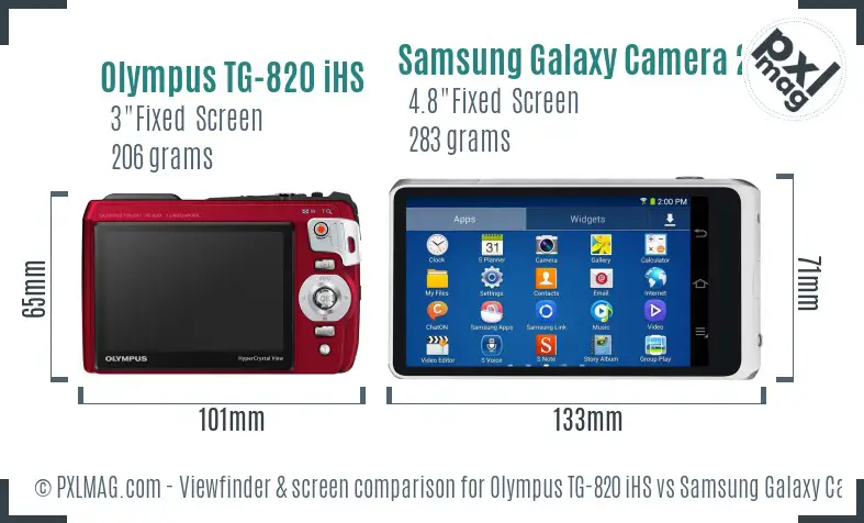 Olympus TG-820 iHS vs Samsung Galaxy Camera 2 Screen and Viewfinder comparison