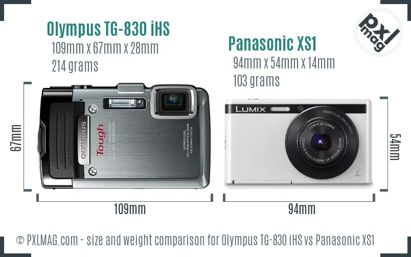 Olympus TG-830 iHS vs Panasonic XS1 size comparison Olympus TG-830 iHS vs Panasonic XS1 size comparison
