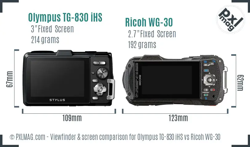 Olympus TG-830 iHS vs Ricoh WG-30 Screen and Viewfinder comparison Olympus TG-830 iHS vs Ricoh WG-30 Screen and Viewfinder comparison