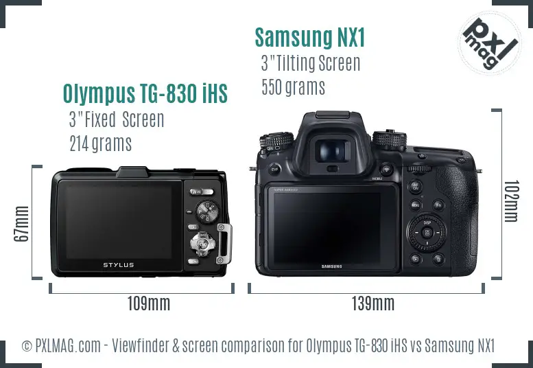 Olympus TG-830 iHS vs Samsung NX1 Screen and Viewfinder comparison Olympus TG-830 iHS vs Samsung NX1 Screen and Viewfinder comparison