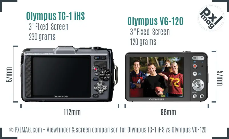 Olympus TG-1 iHS vs Olympus VG-120 Screen and Viewfinder comparison