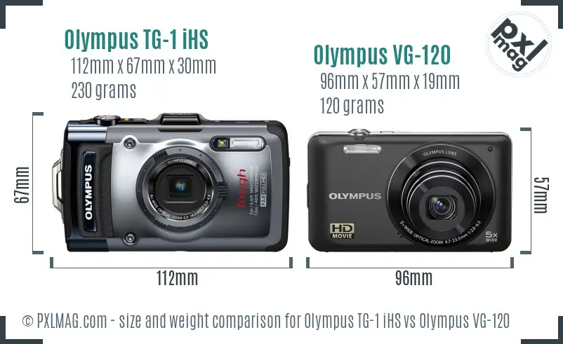 Olympus TG-1 iHS vs Olympus VG-120 size comparison