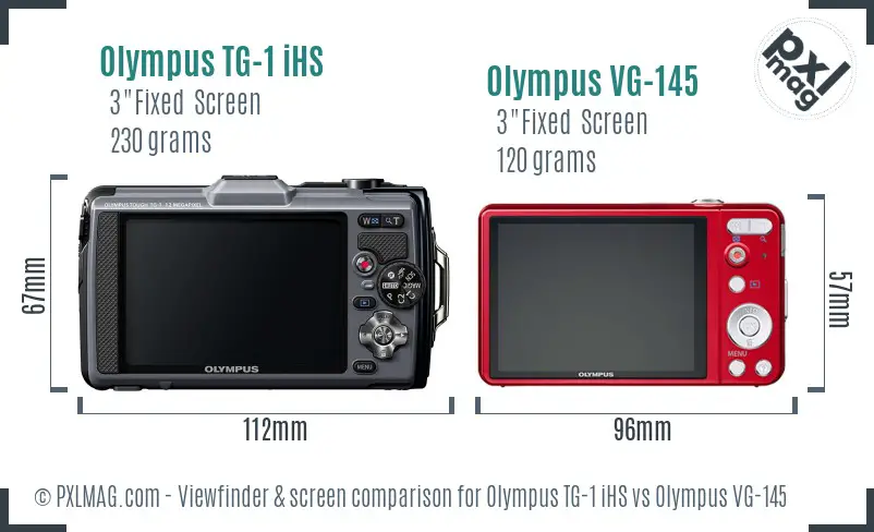 Olympus TG-1 iHS vs Olympus VG-145 Screen and Viewfinder comparison