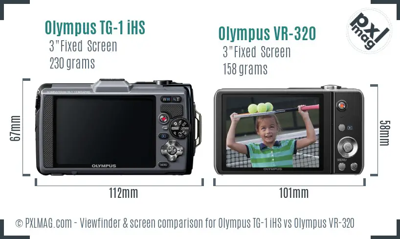 Olympus TG-1 iHS vs Olympus VR-320 Screen and Viewfinder comparison