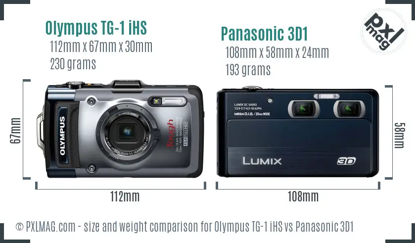 Olympus TG-1 iHS vs Panasonic 3D1 size comparison
