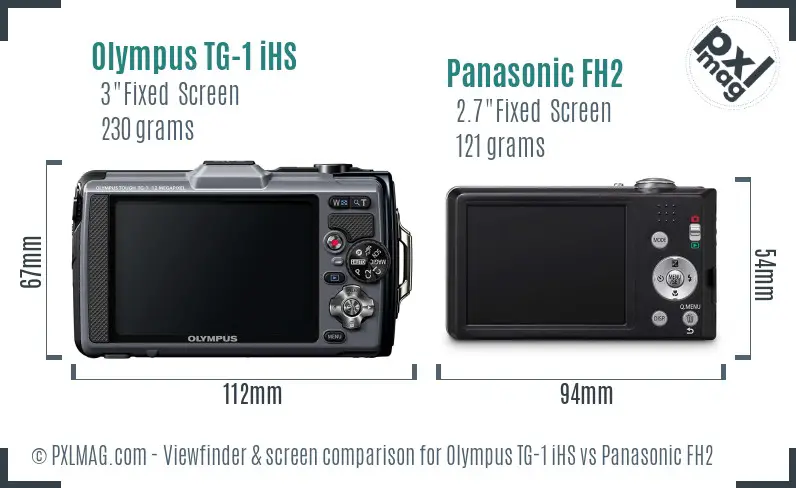 Olympus TG-1 iHS vs Panasonic FH2 Screen and Viewfinder comparison