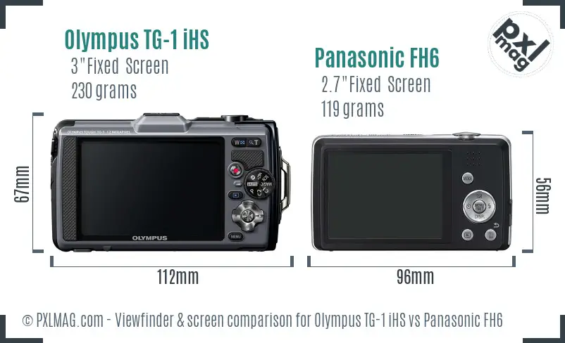 Olympus TG-1 iHS vs Panasonic FH6 Screen and Viewfinder comparison
