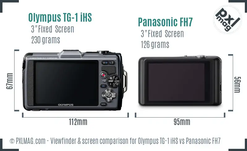 Olympus TG-1 iHS vs Panasonic FH7 Screen and Viewfinder comparison