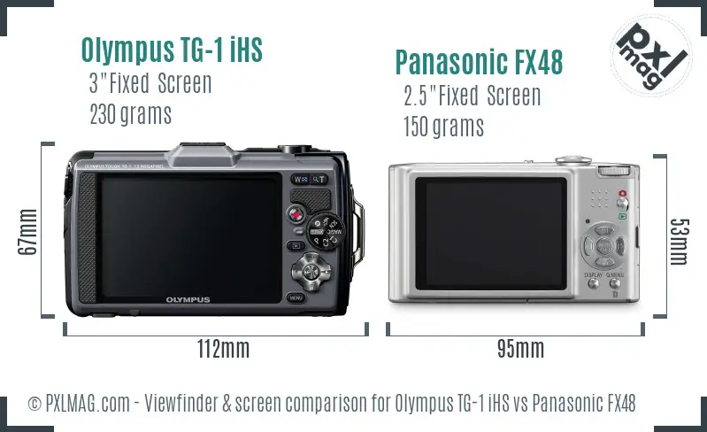 Olympus TG-1 iHS vs Panasonic FX48 Screen and Viewfinder comparison Olympus TG-1 iHS vs Panasonic FX48 Screen and Viewfinder comparison