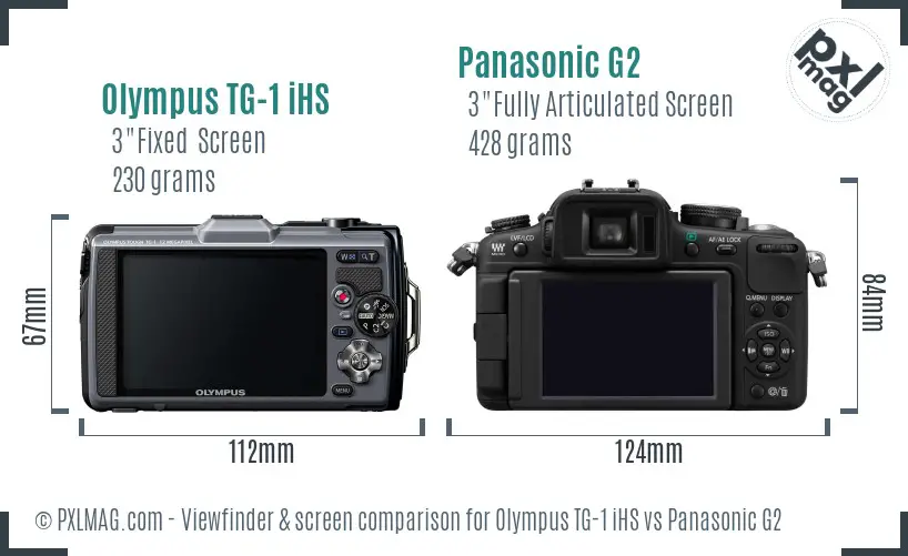 Olympus TG-1 iHS vs Panasonic G2 Screen and Viewfinder comparison