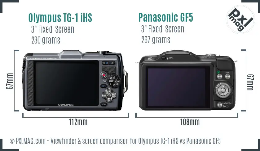 Olympus TG-1 iHS vs Panasonic GF5 Screen and Viewfinder comparison Olympus TG-1 iHS vs Panasonic GF5 Screen and Viewfinder comparison