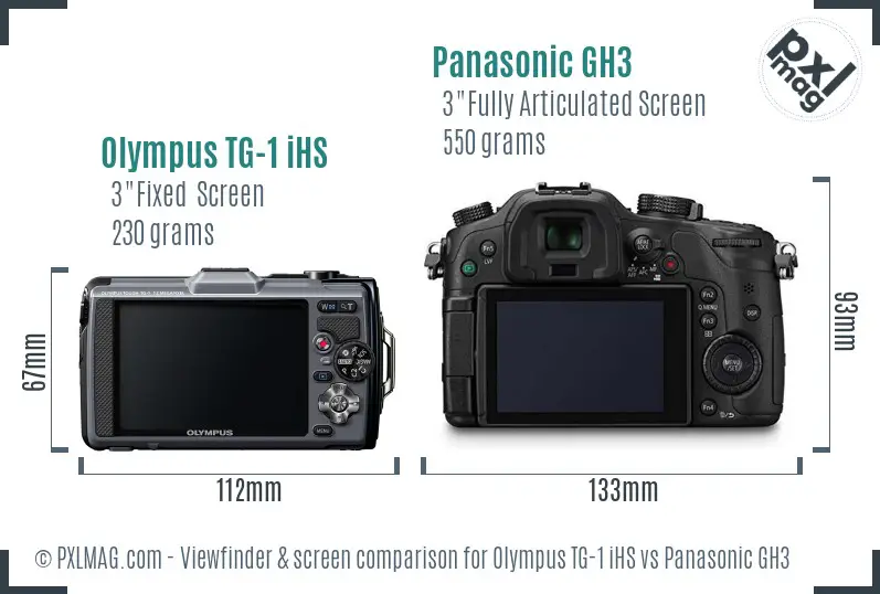 Olympus TG-1 iHS vs Panasonic GH3 Screen and Viewfinder comparison Olympus TG-1 iHS vs Panasonic GH3 Screen and Viewfinder comparison