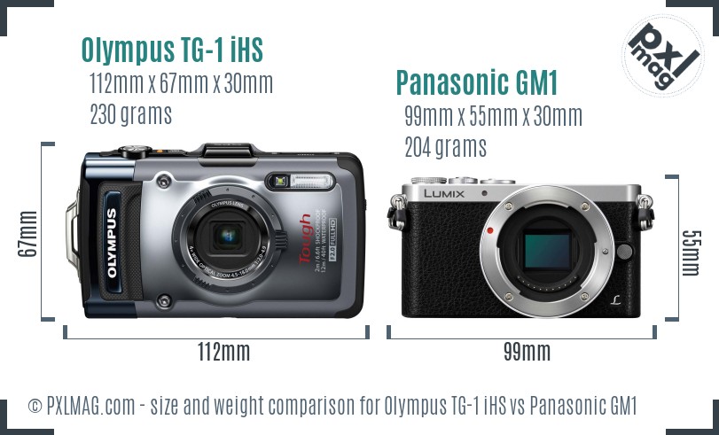 Olympus TG-1 iHS vs Panasonic GM1 size comparison Olympus TG-1 iHS vs Panasonic GM1 size comparison