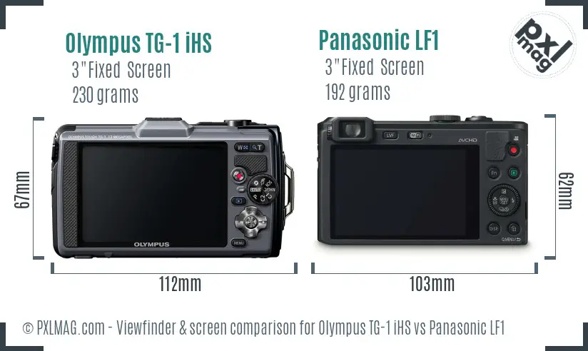 Olympus TG-1 iHS vs Panasonic LF1 Screen and Viewfinder comparison