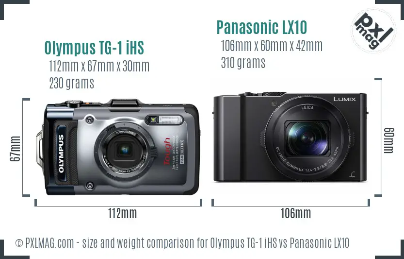Olympus TG-1 iHS vs Panasonic LX10 size comparison Olympus TG-1 iHS vs Panasonic LX10 size comparison