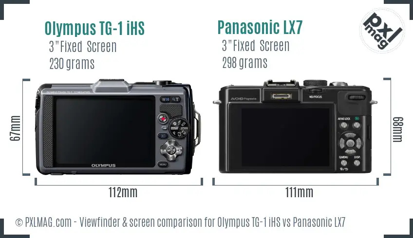 Olympus TG-1 iHS vs Panasonic LX7 Screen and Viewfinder comparison Olympus TG-1 iHS vs Panasonic LX7 Screen and Viewfinder comparison