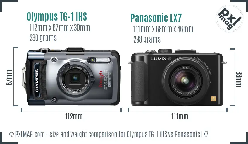Olympus TG-1 iHS vs Panasonic LX7 size comparison Olympus TG-1 iHS vs Panasonic LX7 size comparison