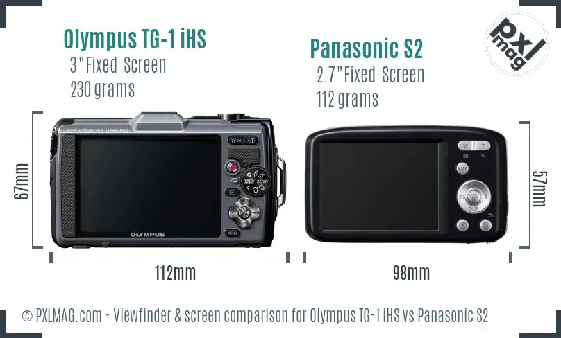 Olympus TG-1 iHS vs Panasonic S2 Screen and Viewfinder comparison Olympus TG-1 iHS vs Panasonic S2 Screen and Viewfinder comparison