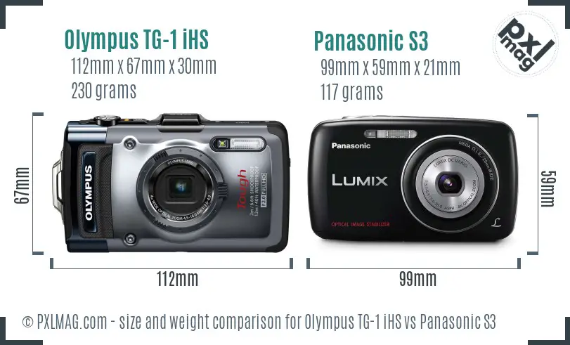 Olympus TG-1 iHS vs Panasonic S3 size comparison