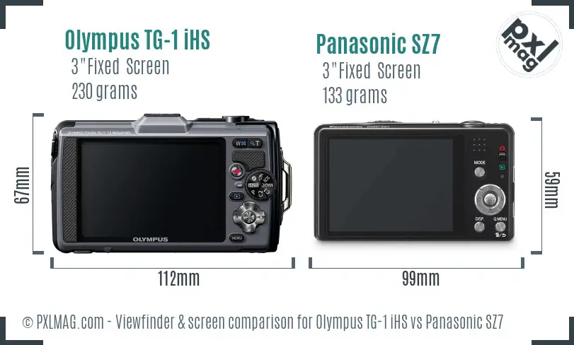 Olympus TG-1 iHS vs Panasonic SZ7 Screen and Viewfinder comparison Olympus TG-1 iHS vs Panasonic SZ7 Screen and Viewfinder comparison