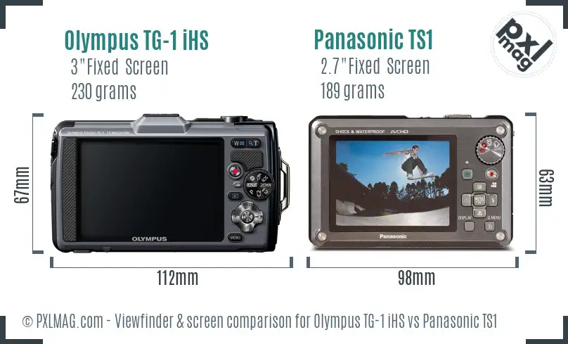 Olympus TG-1 iHS vs Panasonic TS1 Screen and Viewfinder comparison