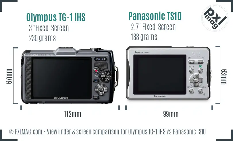 Olympus TG-1 iHS vs Panasonic TS10 Screen and Viewfinder comparison