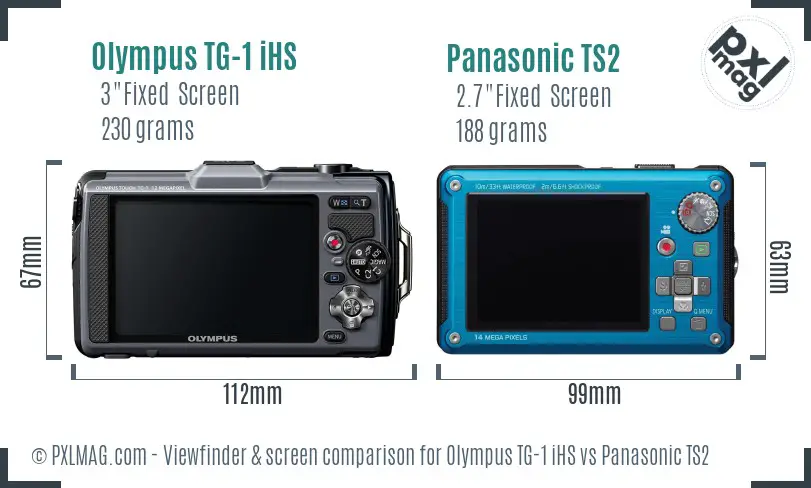 Olympus TG-1 iHS vs Panasonic TS2 Screen and Viewfinder comparison