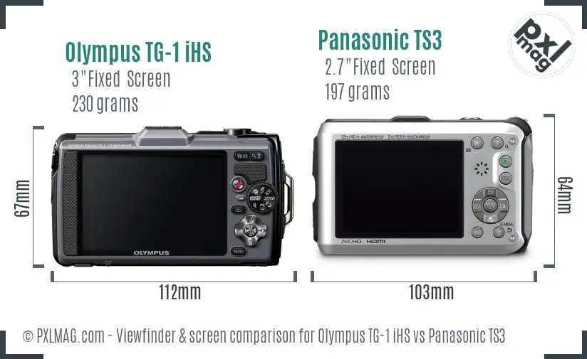 Olympus TG-1 iHS vs Panasonic TS3 Screen and Viewfinder comparison