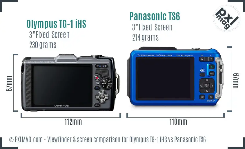 Olympus TG-1 iHS vs Panasonic TS6 Screen and Viewfinder comparison