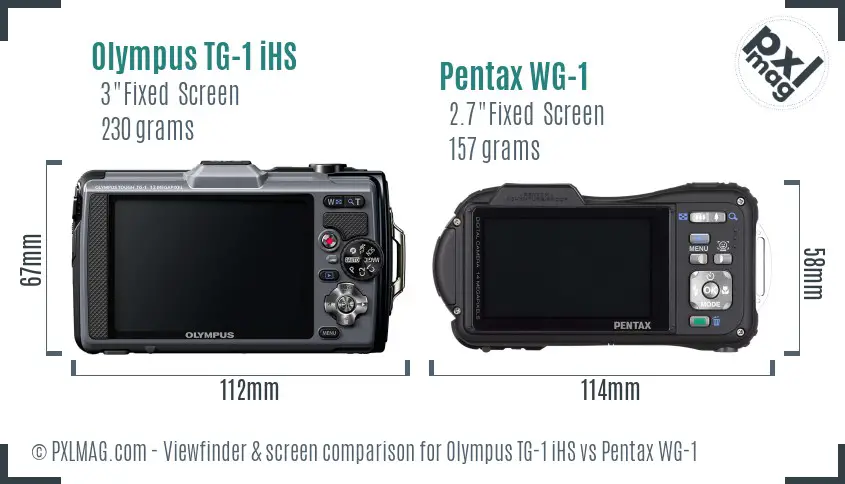 Olympus TG-1 iHS vs Pentax WG-1 Screen and Viewfinder comparison