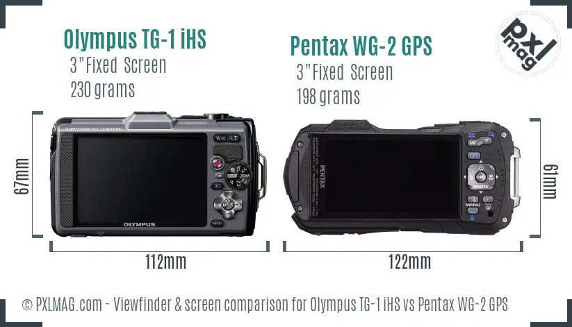 Olympus TG-1 iHS vs Pentax WG-2 GPS Screen and Viewfinder comparison