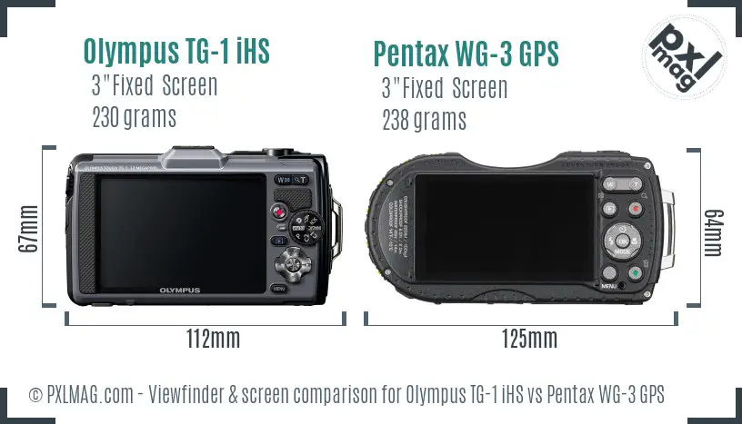 Olympus TG-1 iHS vs Pentax WG-3 GPS Screen and Viewfinder comparison