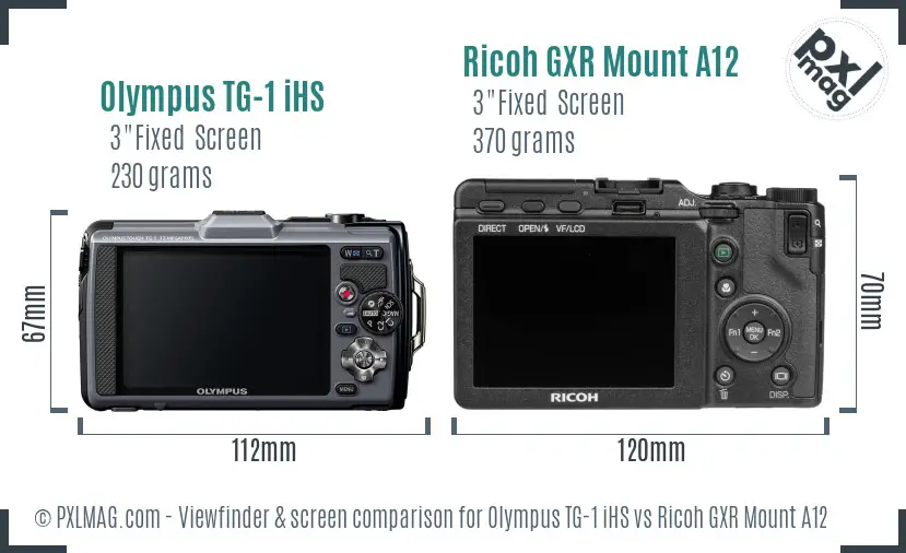 Olympus TG-1 iHS vs Ricoh GXR Mount A12 Screen and Viewfinder comparison Olympus TG-1 iHS vs Ricoh GXR Mount A12 Screen and Viewfinder comparison