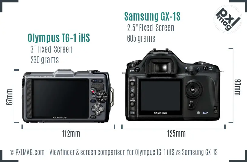 Olympus TG-1 iHS vs Samsung GX-1S Screen and Viewfinder comparison