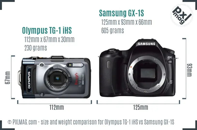 Olympus TG-1 iHS vs Samsung GX-1S size comparison