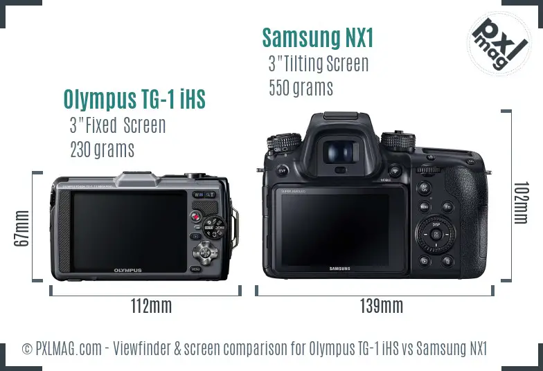 Olympus TG-1 iHS vs Samsung NX1 Screen and Viewfinder comparison