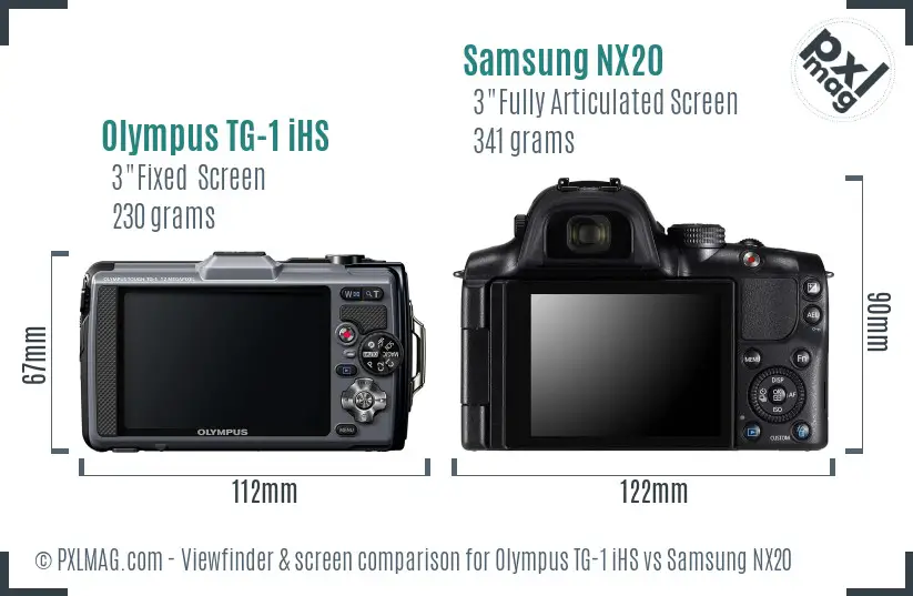 Olympus TG-1 iHS vs Samsung NX20 Screen and Viewfinder comparison Olympus TG-1 iHS vs Samsung NX20 Screen and Viewfinder comparison