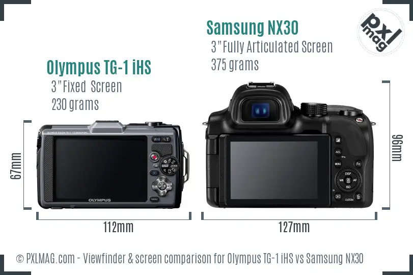 Olympus TG-1 iHS vs Samsung NX30 Screen and Viewfinder comparison