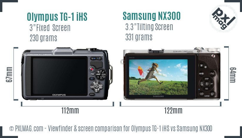 Olympus TG-1 iHS vs Samsung NX300 Screen and Viewfinder comparison