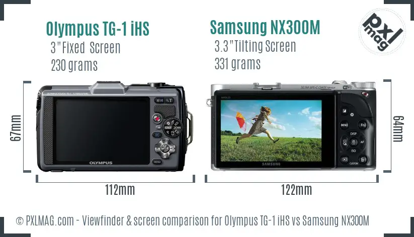 Olympus TG-1 iHS vs Samsung NX300M Screen and Viewfinder comparison