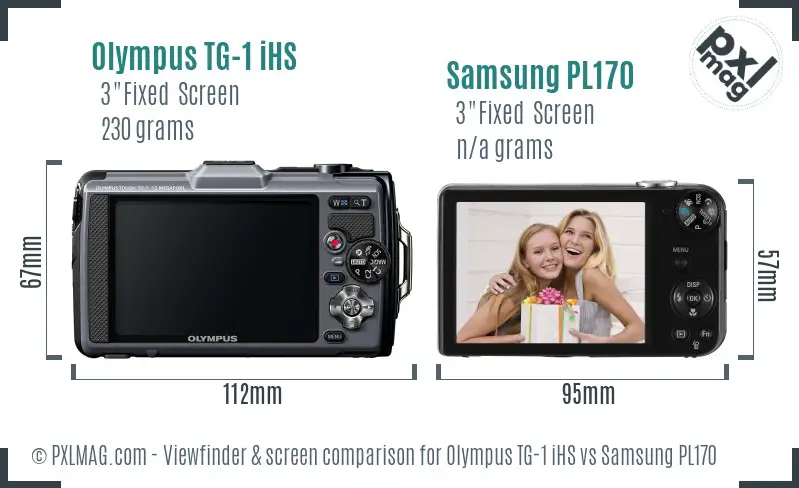 Olympus TG-1 iHS vs Samsung PL170 Screen and Viewfinder comparison