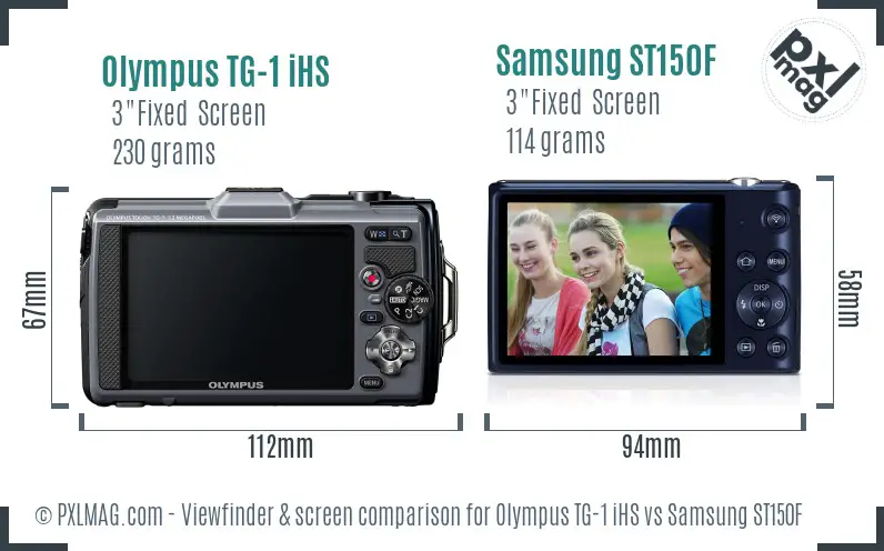 Olympus TG-1 iHS vs Samsung ST150F Screen and Viewfinder comparison