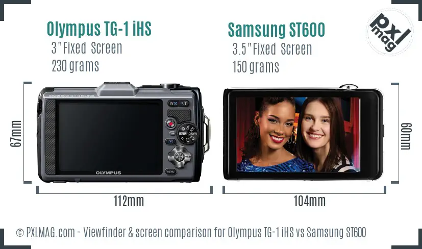 Olympus TG-1 iHS vs Samsung ST600 Screen and Viewfinder comparison Olympus TG-1 iHS vs Samsung ST600 Screen and Viewfinder comparison