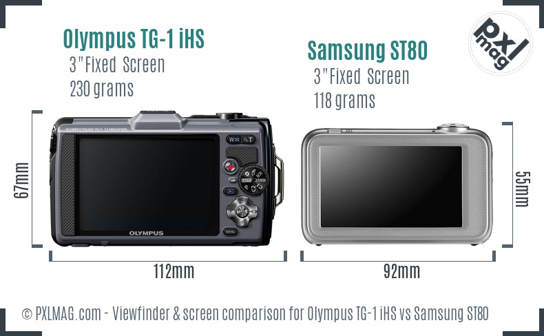 Olympus TG-1 iHS vs Samsung ST80 Screen and Viewfinder comparison