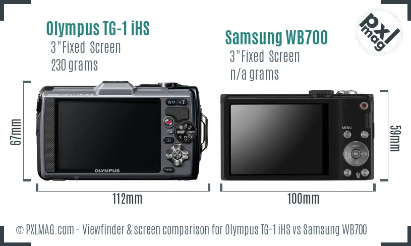 Olympus TG-1 iHS vs Samsung WB700 Screen and Viewfinder comparison