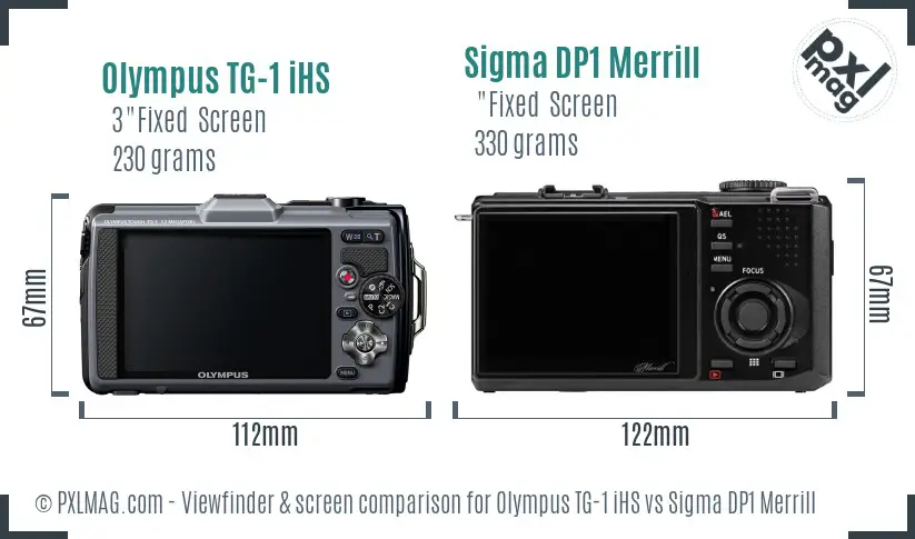 Olympus TG-1 iHS vs Sigma DP1 Merrill Screen and Viewfinder comparison