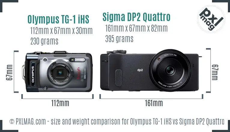 Olympus TG-1 iHS vs Sigma DP2 Quattro size comparison