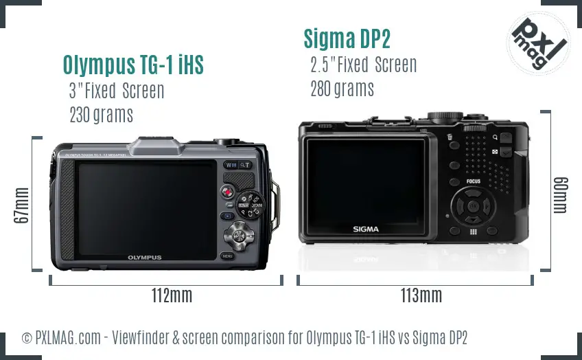 Olympus TG-1 iHS vs Sigma DP2 Screen and Viewfinder comparison Olympus TG-1 iHS vs Sigma DP2 Screen and Viewfinder comparison