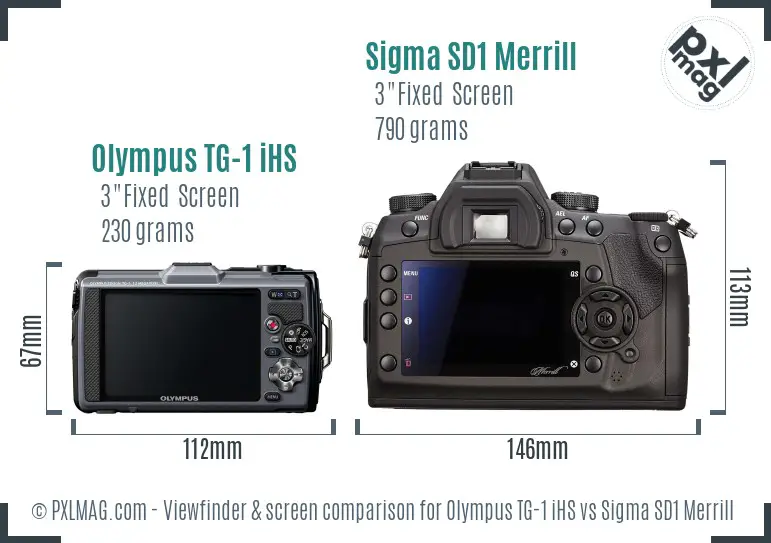 Olympus TG-1 iHS vs Sigma SD1 Merrill Screen and Viewfinder comparison